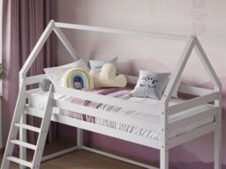 Flair Ellie House Mid Sleeper Bed White Solid Wood - thumbnail 3