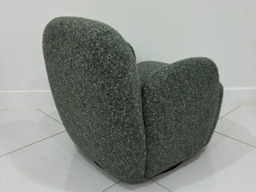 Kyoto Micky Bouclé Swivel Chair Curved Arms Olive - thumbnail 6