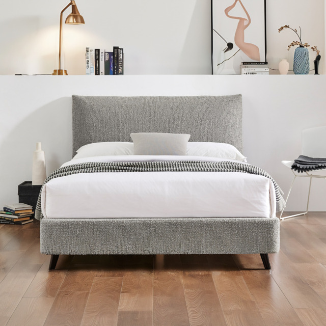 Limelight Luna Pillow Boucle Fabric Bed Frame-Dove Grey-Kingsize - image 1