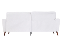 Living & Home 2 Seater Chenille Sofa with Cushions-White - thumbnail 4