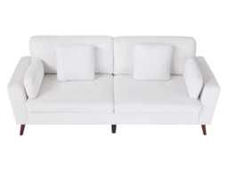 Living & Home 2 Seater Chenille Sofa with Cushions-White - thumbnail 5