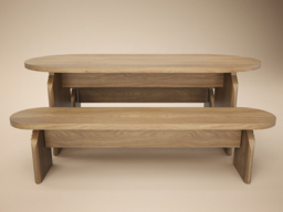 SOLACE+CO Varm Ribbed Oval Dining Table with Bench & Eira Chairs Set of 2 - thumbnail 6