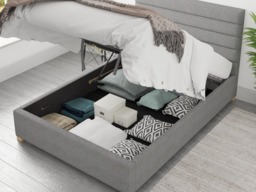 Aspire Kelly Ottoman Bed Eire Linen Grey - Double - thumbnail 4