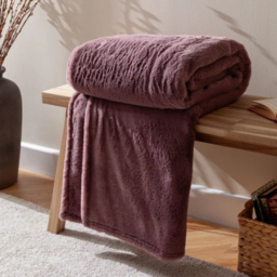 Furn Kallu Faux Fur Throw-Mulberry-150cm x 200cm