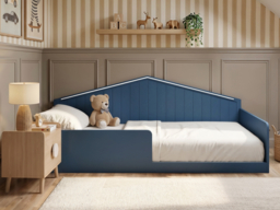 Flair Wilbur Small Double Montessori Bed with LED-Navy - thumbnail 3