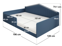 Flair Wilbur Small Double Montessori Bed with LED-Navy - thumbnail 7