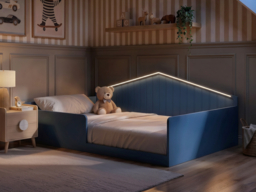 Flair Wilbur Small Double Montessori Bed with LED-Navy - thumbnail 2