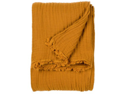 Yard Lark Muslin Cotton Oversized Throw 240x260cm-Cumin - thumbnail 4