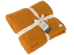 Yard Lark Muslin Cotton Oversized Throw 240x260cm-Cumin - thumbnail 3