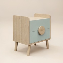 Flair Noah 2 Drawer Bedside Table Sage Green & Oak - thumbnail 5
