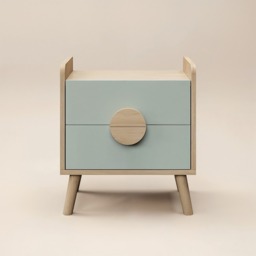 Flair Noah 2 Drawer Bedside Table Sage Green & Oak - thumbnail 4