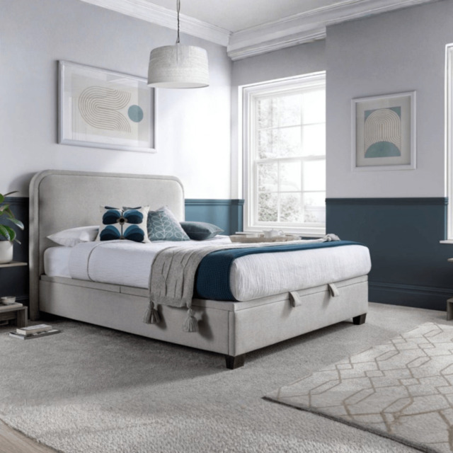 Kaydian Clifton Upholstered Ottoman Storage Bed Maskat Clay - Double - image 1