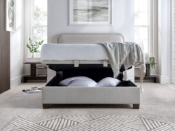 Kaydian Clifton Upholstered Ottoman Storage Bed Maskat Clay - Double - thumbnail 4