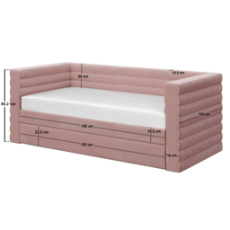 Flair Yuma Guest Bed Pink Velvet - thumbnail 6