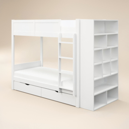 Flair Ruby Wooden Bunk Bed with Storage White - thumbnail 5