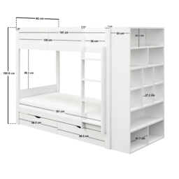 Flair Ruby Wooden Bunk Bed with Storage White - thumbnail 7