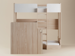 Flair Bode L-Shaped Triple Bunk Bed with Storage Shelves Oak & White - thumbnail 6