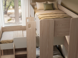 Flair Bode L-Shaped Triple Bunk Bed with Storage Shelves Oak & White - thumbnail 4