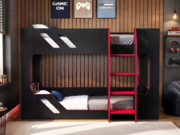 Recoil Shuttle Gaming Bunk Bed Black & Red - thumbnail 2