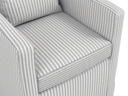 LPD Hettie Dining Chair with Cushion Grey Thin Stripe Cotton Blend - thumbnail 6
