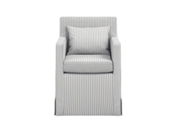 LPD Hettie Dining Chair with Cushion Grey Thin Stripe Cotton Blend - thumbnail 7
