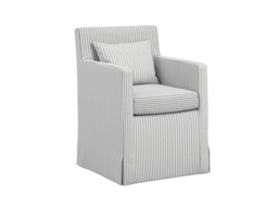 LPD Hettie Dining Chair with Cushion Grey Thin Stripe Cotton Blend - thumbnail 4