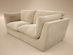 SOLACE+CO Orson 3 Seater Sofa Beige Velvet - thumbnail 3