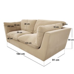 SOLACE+CO Orson 3 Seater Sofa Beige Velvet - thumbnail 5