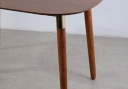 Flair Edelweiss Mid Century Dining Table and Bench Set Walnut & Brass - thumbnail 7