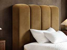 SOLACE+CO Emilie Single Ribbed Ottoman Bed Caramel Velvet - thumbnail 4
