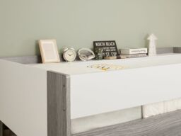 Flair Hampton Single High Sleeper Bed with Desk & Wardrobe White & Grey - thumbnail 3