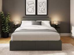 GFW End Lift Ottoman Storage Bed-Small Double-Grey Faux Leather - thumbnail 3
