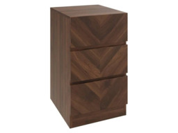 GFW Catania 3 Drawer Bedside Table -Walnut - thumbnail 6