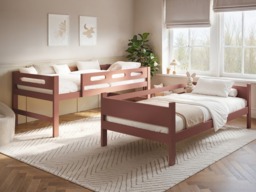 Flair Elijah Detachable Wooden Bunk Bed Pink - thumbnail 3