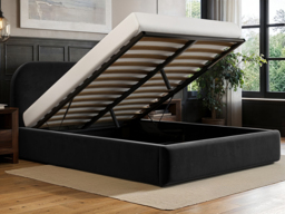 Flair Alba Kingsize Ottoman Bed Black Velvet - thumbnail 3