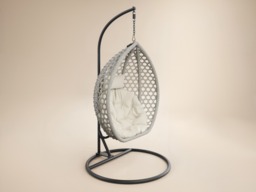 SOLACE+CO Lola Garden Egg Chair Grey Rattan - thumbnail 3