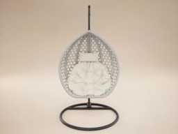 SOLACE+CO Lola Garden Egg Chair Grey Rattan - thumbnail 2