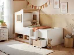 Flair Millie Low Sleeper House Bed with Storage White - thumbnail 2