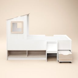 Flair Millie Low Sleeper House Bed with Storage White - thumbnail 3