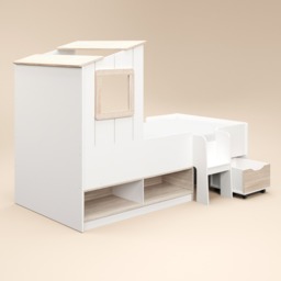 Flair Millie Low Sleeper House Bed with Storage White - thumbnail 4