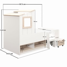 Flair Millie Low Sleeper House Bed with Storage White - thumbnail 5