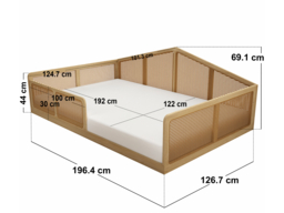 Flair Julian Small Double Montessori Bed with Rattan Panels Natural - thumbnail 5
