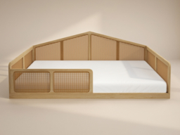 Flair Julian Small Double Montessori Bed with Rattan Panels Natural - thumbnail 3