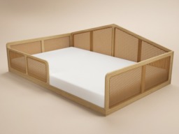 Flair Julian Small Double Montessori Bed with Rattan Panels Natural - thumbnail 4