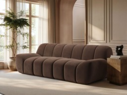 SOLACE+CO Macy Large 3 Seater Sofa Brown Velvet - thumbnail 2