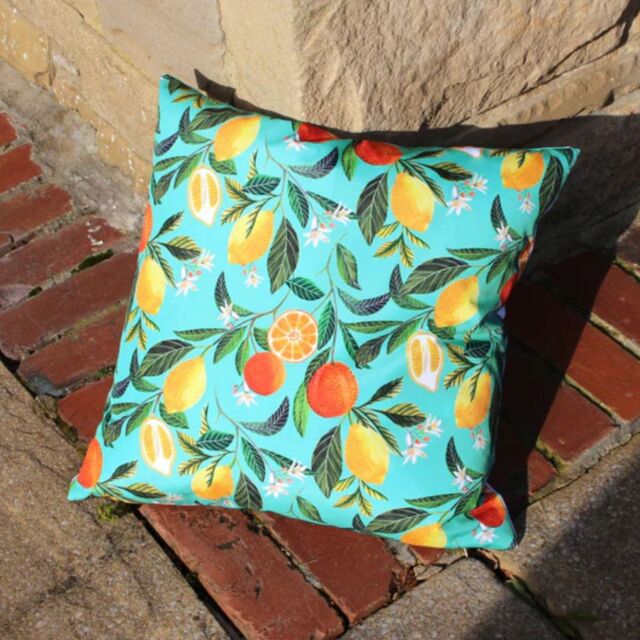 Evans Lichfield Orange Blossom 43 x 43cm Outdoor Cushion Polyester - image 1