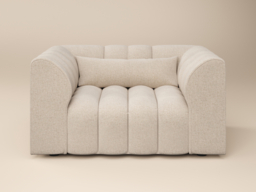 SOLACE+CO Halle Channel Tufted Loveseat -Beige Chenille - thumbnail 4