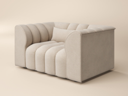 SOLACE+CO Halle Channel Tufted Loveseat -Beige Chenille - thumbnail 3
