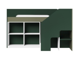Flair Quinn Staircase Mid Sleeper Bed with Storage Green - thumbnail 5