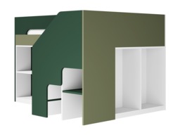 Flair Quinn Staircase Mid Sleeper Bed with Storage Green - thumbnail 6